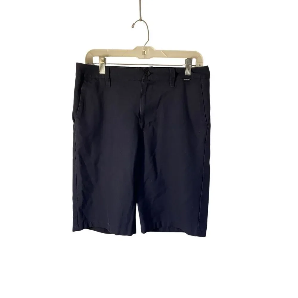 Hurley men’s Newcastle navy blue Chino flat front shorts 28